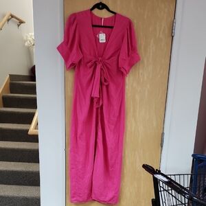 Free People Hot Pink Maxi  Dress